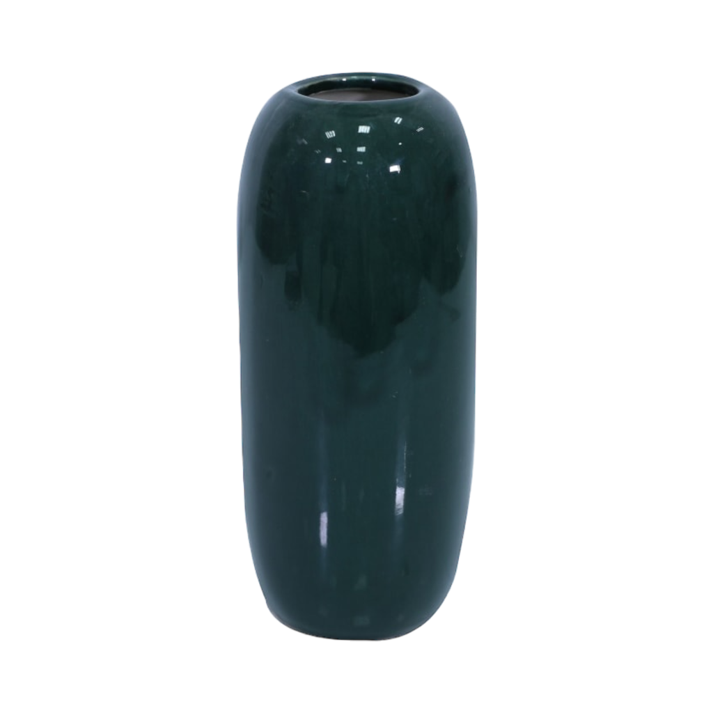 9.4- H21Cm Ceramic Vase- Dark Green