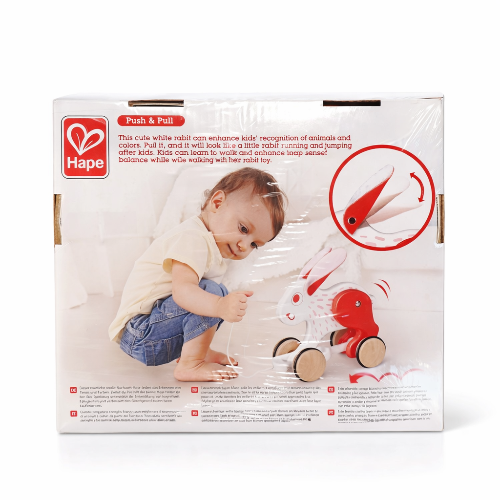 DB-Hape My Little Betty Bunny Pull Game - Orange 