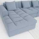 ZIZ 4-Seater Fabric Left Corner Sofa