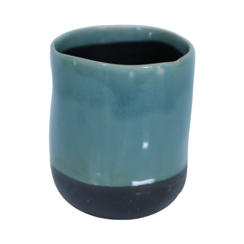 9.4- H12Cm Ceramic Pot-D.Green