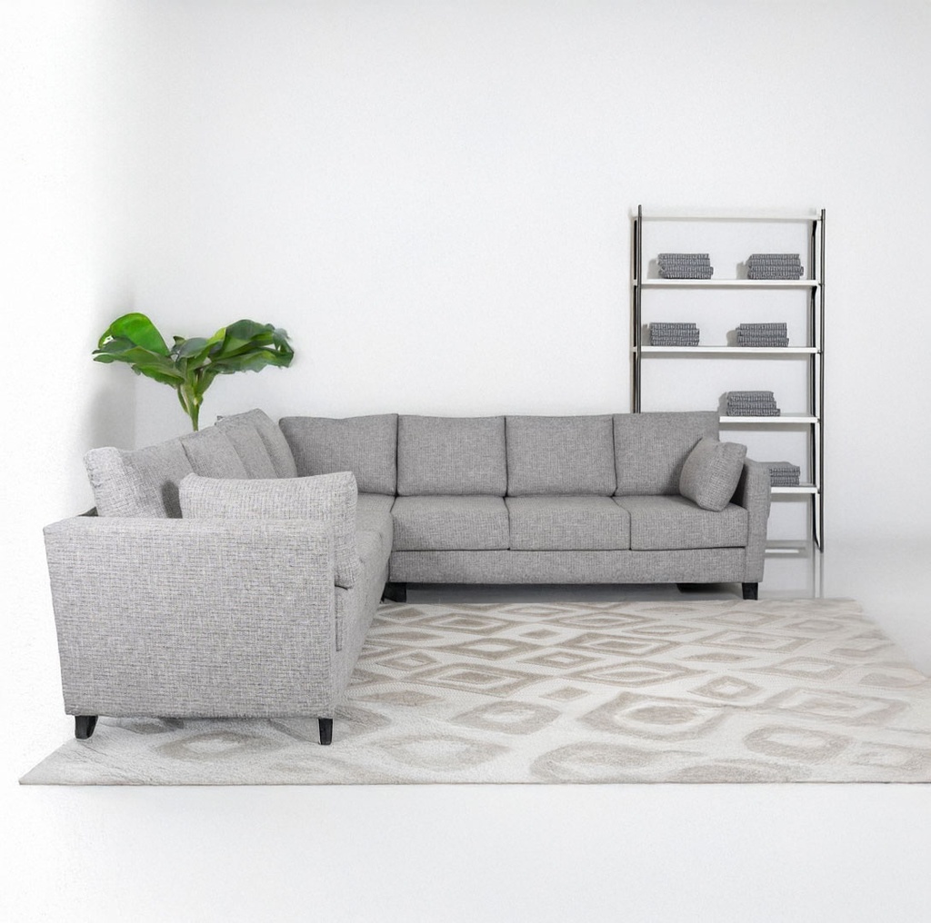 Golden 6-Seater Fabric Corner Sofa