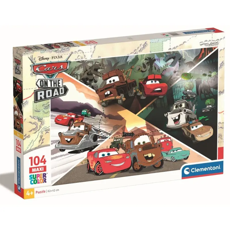 DB-Clementoni Maxi Disney Cars on the Road - 104 Pcs Puzzle 