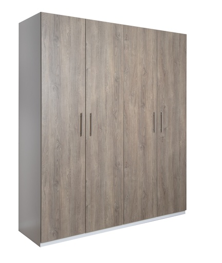 WARDROBE 200*60*220 CM WHITE/OAK DOORS - pro