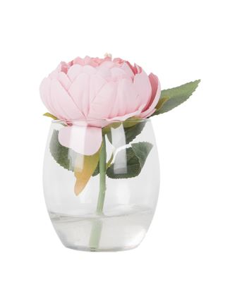 [P25178] Glass Pot w/Flower 9.5*9.5*1cm