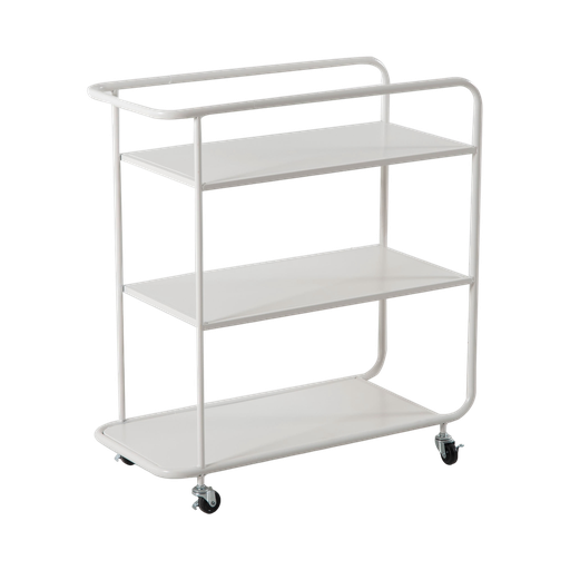 [X56993] Metal Trolley Cart- White