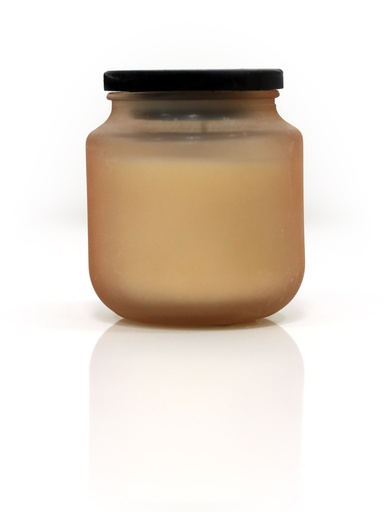 [P27692] GLASS BOTTLE WITH WAX INSIDE-DARK BROWN-BLACK