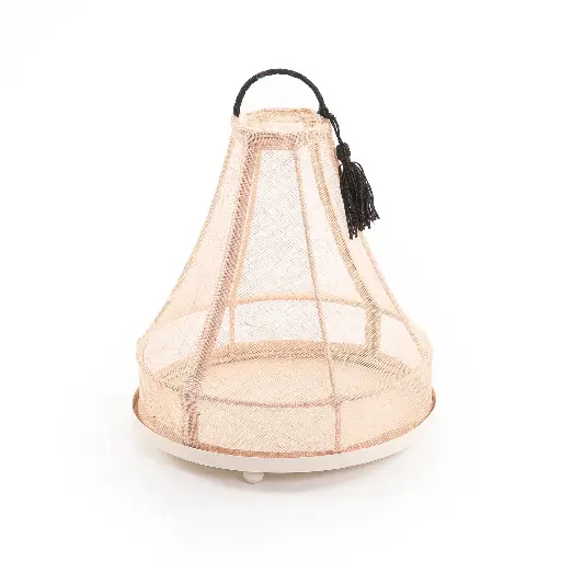 [X138809] CF-Circular iron  base with cover, size 20*20, light beige color