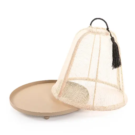 [X138811] CF- Circular iron  base with cover, size 18*20  brown color