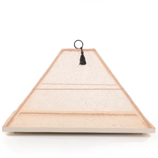 [X138855] CF-Rectangular shape steel tray beige color big